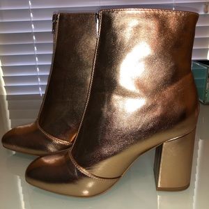 Rose gold metallic boot heels!